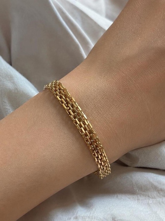 Jewelry - Classic Gold Multi-Row Chain Bracelet - Women Jewelry